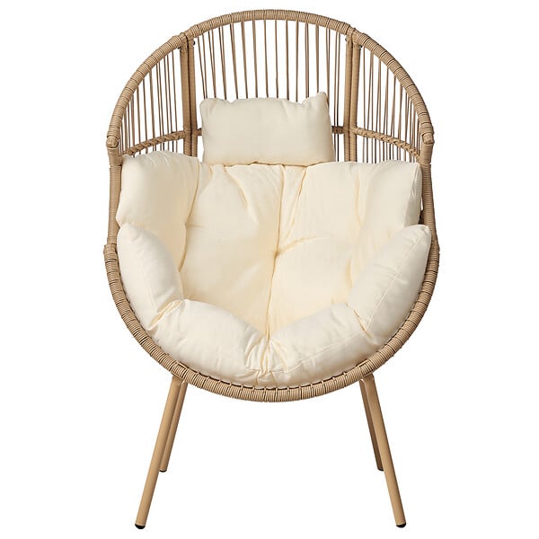 BELIANI - Chaise de jardin MURANO Polyrotin Naturel - large