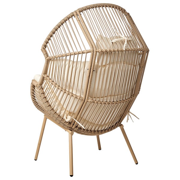 BELIANI - Chaise de jardin MURANO Polyrotin Naturel - large