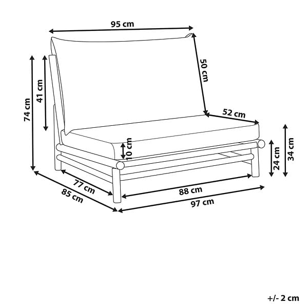 BELIANI - Chaise de jardin TODI Bambou Blanc cassé - large