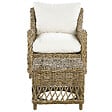 BELIANI - Lot de 2 fauteuils de jardin avec coussins RIBOLLA Rotin Naturel - vignette