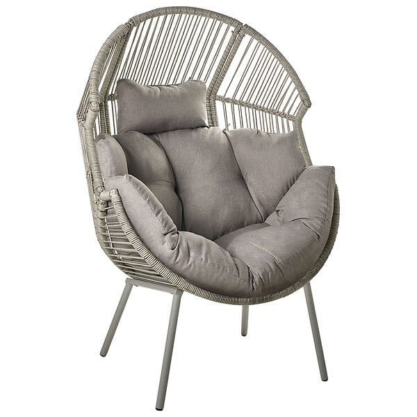 BELIANI - Chaise de jardin MURANO Polyrotin Gris - large