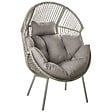 BELIANI - Chaise de jardin MURANO Polyrotin Gris - vignette
