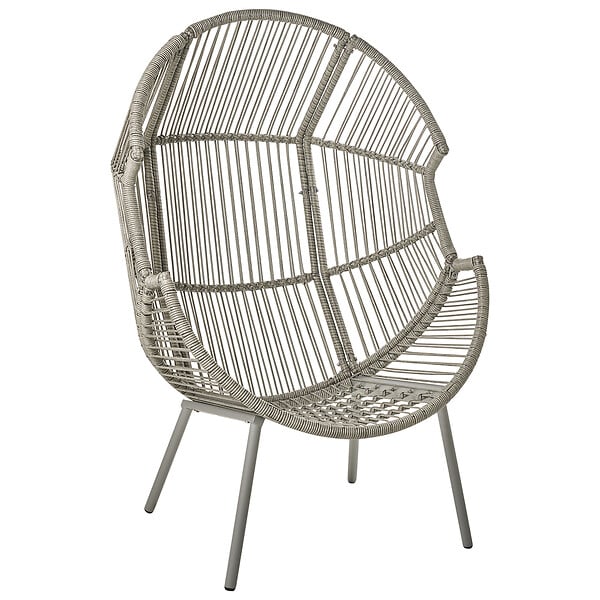 BELIANI - Chaise de jardin MURANO Polyrotin Gris - large