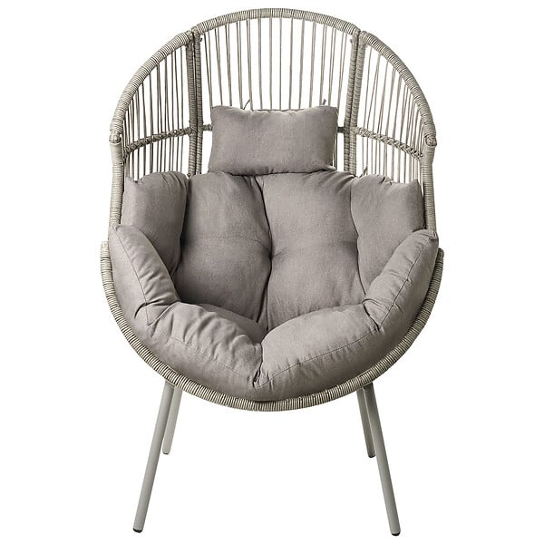 BELIANI - Chaise de jardin MURANO Polyrotin Gris - large