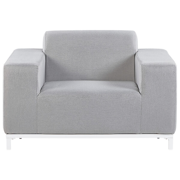 BELIANI - Ensemble de 2 fauteuils de jardin ROVIGO Tissu Gris clair - large