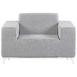 BELIANI - Ensemble de 2 fauteuils de jardin ROVIGO Tissu Gris clair - vignette