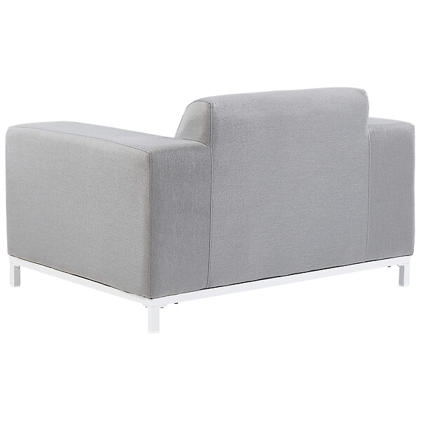 BELIANI - Ensemble de 2 fauteuils de jardin ROVIGO Tissu Gris clair - large