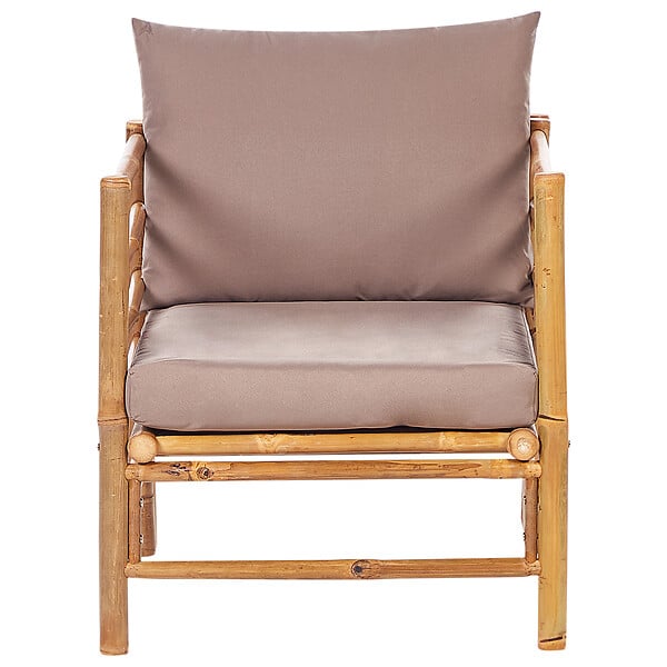 BELIANI - Fauteuil de jardin CERRETO Bambou Taupe - large