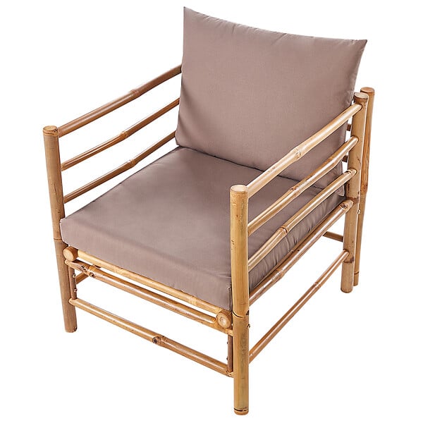 BELIANI - Fauteuil de jardin CERRETO Bambou Taupe - large