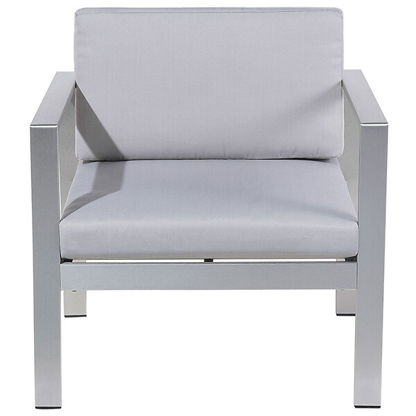 BELIANI - Fauteuil de jardin SALERNO Métal Gris clair - large