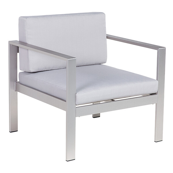 BELIANI - Fauteuil de jardin SALERNO Métal Gris clair - large