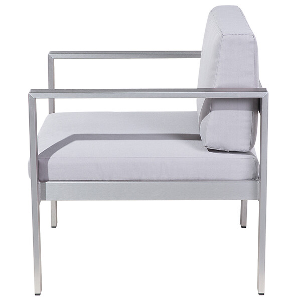 BELIANI - Fauteuil de jardin SALERNO Métal Gris clair - large