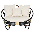 BELIANI - Lot de 2 lits de jardin ROSSANO Rotin Noir - vignette