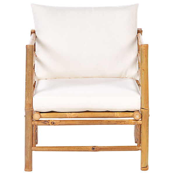 BELIANI - Fauteuil de jardin CERRETO Bambou Blanc cassé - large