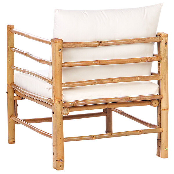 BELIANI - Fauteuil de jardin CERRETO Bambou Blanc cassé - large