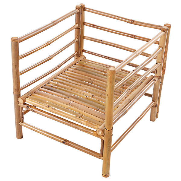 BELIANI - Fauteuil de jardin CERRETO Bambou Blanc cassé - large