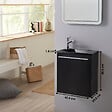 GODART - Pack lave-mains Noir Mat avec lave-mains extra fin noir- Mitigeur à gauche - L.42.5 X H. 48.6 cm - Hanos - vignette