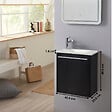 GODART - Pack lave-mains Noir Mat avec vasque design blanche - Robinetterie Eau froide à gauche - L.42.5 X H. 48.6 cm - Hanos - vignette