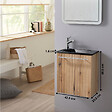 GODART - Pack lave-mains Oak strié avec vasque design noire - Robinetterie Eau froide à gauche - L.42.5 X H. 48.6 cm - Hanos - vignette