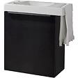 GODART - Pack lave-mains Meuble Noir mat avec Poignée noire et porte serviette - robinetterie eau froide à droite - L.48 X H.52.5 cm - vignette