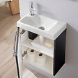 GODART - Pack lave-mains meuble Noir Mat - Mitigeur à gauche - L.42.5 X H. 52.5 cm - Hamac 2 - vignette