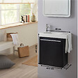 GODART - Pack lave-mains Noir Mat avec porte serviette - Mitigeur à gauche - L.48 X H. 52.5 cm - Houston - vignette