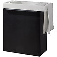 GODART - Pack lave-mains Meuble Noir mat avec Poignée noire et porte serviette - robinetterie eau froide à gauche - L.48XH.52.5 cm - vignette