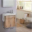 GODART - Pack lave-mains Oak strié avec porte serviette - Mitigeur à droite - L.48 X H. 52.5 cm - Houston 2 - vignette