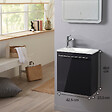 GODART - Meuble lave-mains pour wc gris anthracite brillant avec vasque moderne et mitigeur - vignette