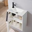 GODART - Pack lave-mains Blanc Mat et poignée noire avec lave-mains extra fin - Robinet Eau froide à gauche -L.42.5 X H.48.6cm - Hanos - vignette