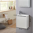 GODART - Pack lave-mains Blanc Mat et poignée noire avec lave-mains extra fin - Robinet Eau froide à gauche -L.42.5 X H.48.6cm - Hanos - vignette