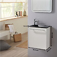 GODART - Pack lave-mains Blanc mat avec vasque design noire - Robinetterie Eau froide à gauche - L.42.5 X H. 48.6 cm - Hanos - vignette