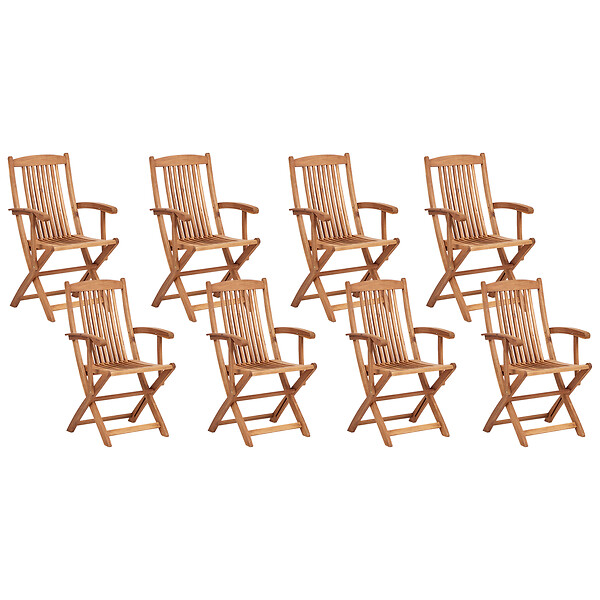 BELIANI - Salle à manger de jardin 8 places MAUI PREMIUM Beige clair Acacia - large