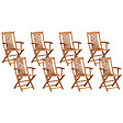 BELIANI - Salle à manger de jardin 8 places MAUI PREMIUM Beige clair Acacia - vignette