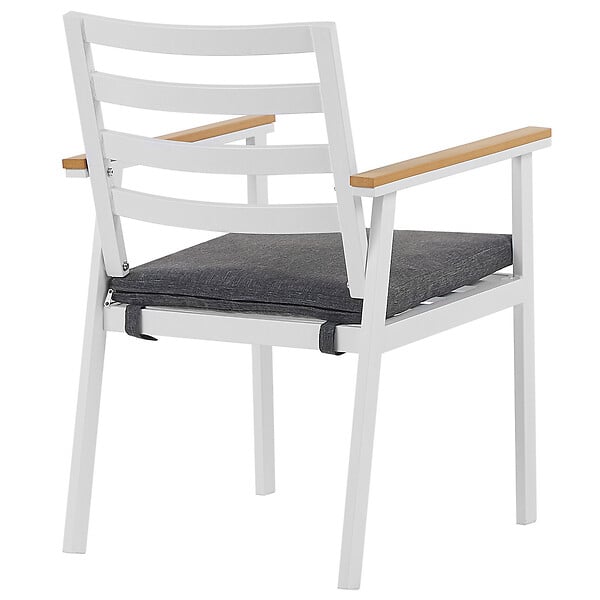 BELIANI - Salle à manger de jardin 4 places CAVOLI Gris Métal avec coussins - large