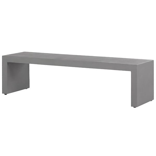 BELIANI - Salle à manger de jardin avec bancs 4 places TARANTO Gris Béton - large