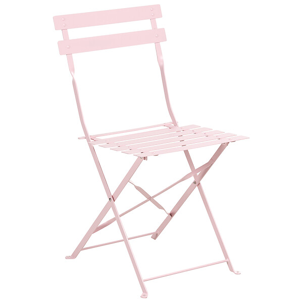 BELIANI - Salle à manger de jardin 4 places FIORI Rose pastel Métal Pliant - large