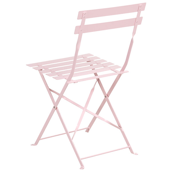 BELIANI - Salle à manger de jardin 4 places FIORI Rose pastel Métal Pliant - large