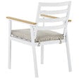 BELIANI - Salle à manger de jardin 4 places CAVOLI Beige Métal avec coussins - vignette