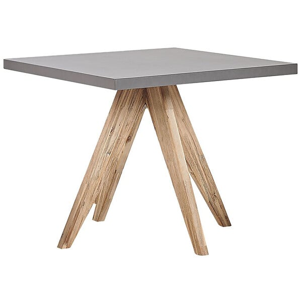 BELIANI - Salle à manger de jardin 4 places OLBIA Beige Béton avec coussins - large