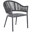 BELIANI - Salle à manger de jardin 4 places MILETO Gris Métal avec coussins - vignette