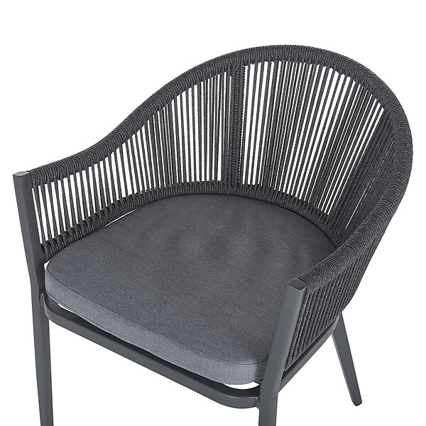 BELIANI - Salle à manger de jardin 4 places MILETO Gris Métal avec coussins - large
