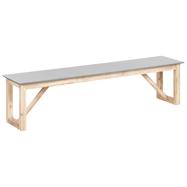 BELIANI - Salle à manger de jardin avec bancs NOTTERI Gris Béton - large