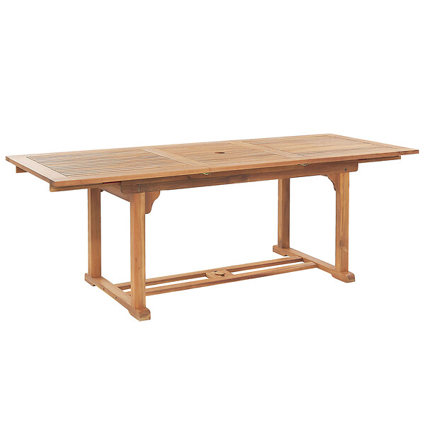 BELIANI - Salle à manger de jardin 6 places JAVA Taupe Acacia avec coussins - large