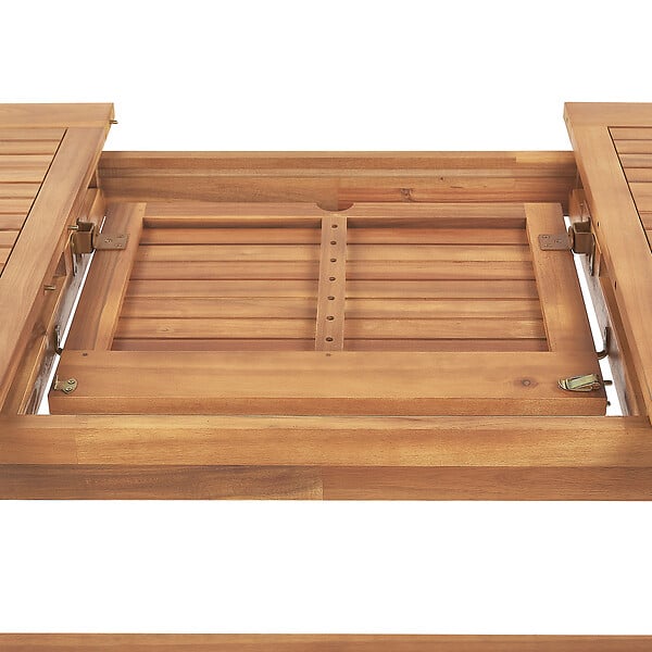BELIANI - Salle à manger de jardin 6 places JAVA Gris graphite Acacia avec coussins - large