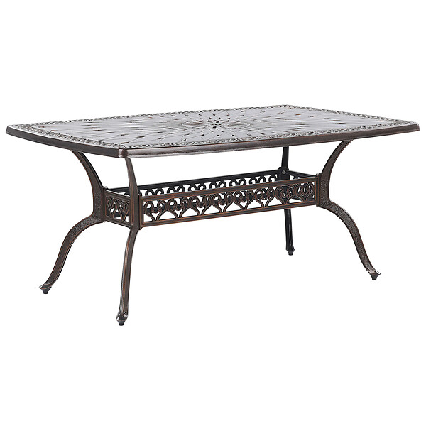 BELIANI - Salle à manger de jardin 6 places LIZZANO Marron foncé Métal avec coussins - large
