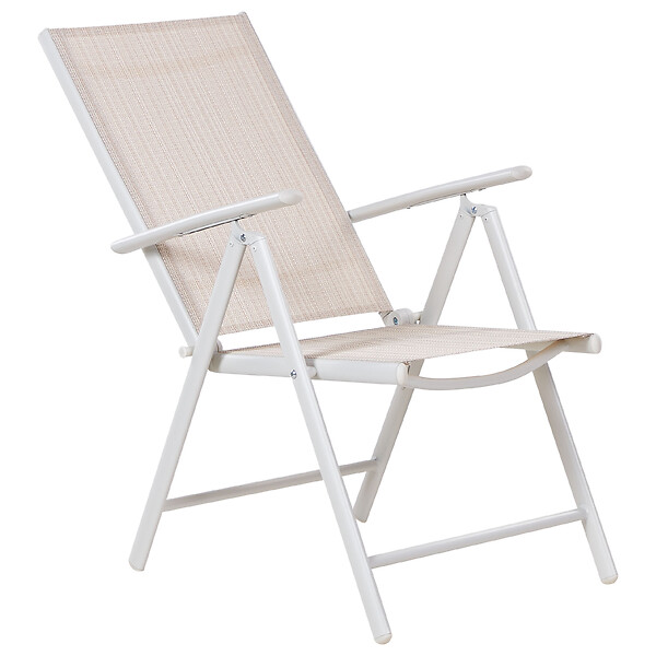 BELIANI - Lot de 6 chaises de jardin CATANIA Métal Beige - large