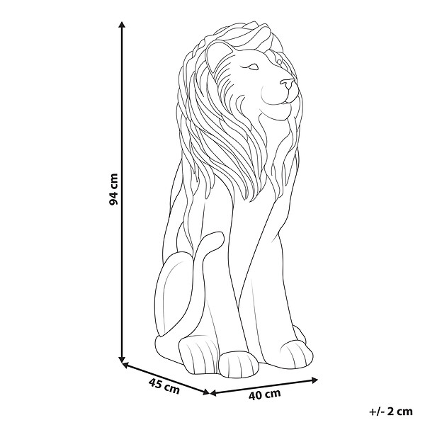 BELIANI - Statue de jardin DAKAR Lion Marron - large