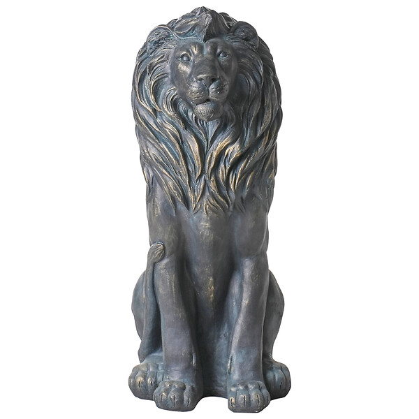 BELIANI - Statue de jardin DAKAR Lion Marron - large
