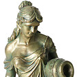 BELIANI - Statue de jardin TRYPOLIS Femme Vert - vignette